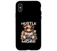 Hustle More Teddy Bear Money Vibes para emprendedores Carcasa para iPhone X/XS