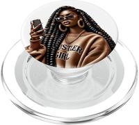 Hustler Chica Negra Mujer Que se apresura & ama apresurarse Todos los días PopSockets PopGrip para MagSafe