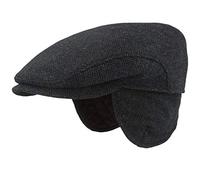 Hut Breiter Boina de Invierno con Orejeras | Gorra Gatsby | Chapela con Visera Hecha de 100% Lana en diseño de Espiga con protección para los oidos desplegable.