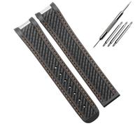 HUTBUVEAW Correa de caucho for relojes de buceo Omega AT150 Seamaster 300 AQUA TERRA, correa de silicona negra y azul, brazalete de 20 mm(Black orange no CL)