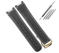 HUTBUVEAW Correa de caucho for relojes de buceo Omega AT150 Seamaster 300 AQUA TERRA, correa de silicona negra y azul, brazalete de 20 mm(Black white gold)