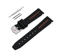 HUTBUVEAW Correa de goma con interfaz curva, adecuada for Omega X, S-watch Joint MoonSwatch, pulsera impermeable de 20mm for hombres y mujeres(Black Orange line)