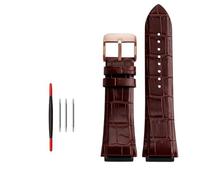 HUTBUVEAW Correa de piel de vacuno auténtica for reloj Guess W0247G3 W0040G7/0040G3, brazalete con extremos de asa, 22 mm, azul, negro, marrón.(Brown rose gold)