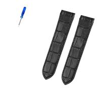 HUTBUVEAW Correa de Reloj de Cuero Genuino de Alta Gama, 20mm, 23mm, for Cartier Santos, Correa Santos 100, Correa de Reloj con Cierre Plegable for Hombres y Mujeres(Black NO Buckle,23mm)