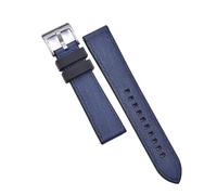 HUTBUVEAW Correa de reloj de cuero híbrida FPM/FKM, resistente al agua, buceo, liberación rápida, correa de reloj de caucho fluorado, pulseras de 20mm y 22mm(Black-Blue 1,20mm)