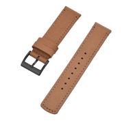 HUTBUVEAW Correa de reloj de cuero, pulsera de 20mm y 22mm, correa de muñeca de liberación rápida for Samsung y Huawei, correa de reloj de cuero(Khaki Black,22mm)