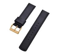 HUTBUVEAW Correa de reloj de cuero, pulsera de 20mm y 22mm, correa de muñeca de liberación rápida for Samsung y Huawei, correa de reloj de cuero(Black Gold,20mm)