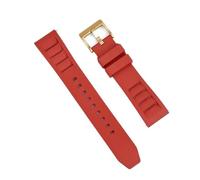 HUTBUVEAW Correa de reloj FKM de goma fluorada, 20mm, 22mm, resistente al agua, buceo, liberación rápida, transpirable, ajuste Universal, pulsera deportiva(Red 3,20mm)