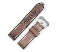 HUTBUVEAW Correa de reloj for hombre, correa de reloj azul y amarilla for Panerai, bandas de repuesto, pulsera de 18mm, 20mm, 22mm y 24mm(Light coffee,24mm)