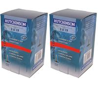 HUTCHINSON - Cámara de Aire de 19 Pulgadas - Válvula Presta - para ciclomotor - Compatible con Varios Modelos - Dimensiones 2.00-19 - Tubetype o Tubeless, Color Negro (Paquete de 2)