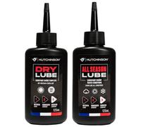Hutchinson - Pack de 2 Lubricantes de Cadena para Bicicleta - Dry LUBE (Cera) y ALLSEASON LUBE (Aceite) - 125 ml - Condiciones Secas y Todo Tipo de Condiciones - Fórmula Profesional Made in France