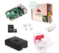 HutoPi Raspberry Pi 4 Model B 4GB Starter Kit RPi 4 Modelo B 4 GB con tarjeta Noobs Micro SD 32 GB Alimentación USB-C Oficial 5 V 3 A Cable Micro HDMI 4 Disipadores térmicos