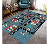 HUTRADE Alfombra De Sitio De Los Niños Alfombra Impresas En 3D De Coches De Carretera Juego Mat Alfombras For El Adulto Yoga Mats Salón Dormitorio Decoración(C,100 * 160cm)