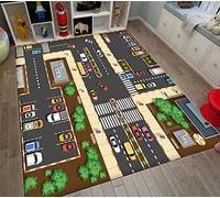 HUTRADE Alfombra De Sitio De Los Niños Alfombra Impresas En 3D De Coches De Carretera Juego Mat Alfombras For El Adulto Yoga Mats Salón Dormitorio Decoración(A,120 * 180cm)