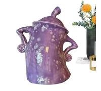 HUTRADE Canister with Attitude Creative Cup Ceramic Mugs Funny Food Jars Food Storage Pots with Lid Kitchen Storage Container for Coffee, Tea, Sugar, and Spices(Purple)