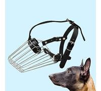 HUTRADE Máscara Hocico del Perro De Acero Inoxidable De La Cesta del Animal Doméstico For Pastor Alemán De Malinois Belga Y Rottweiler Cúbrase La Boca For Morder De Mascar Barking