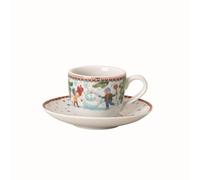 Hutschenreuther Colección de Navidad 2025 "Juegos de Navidad" Taza de espresso de 2 piezas compuesta de taza de café de 0,08 l y platillo de 11,8 cm