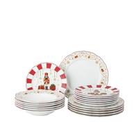 Hutschenreuther Juego de 18 platos navideños compuesto por: 6 platos de 22 cm y 6 platos planos de 27 cm y 6 platos de 23 cm de profundidad