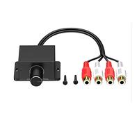 HUTSRAI Amplificador de audio para coche, control remoto de volumen, entrada y salida macho y hembra, regulador de volumen de coche, piezas de repuesto