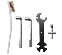 Hutsrai - Lote de 5 llaves para impresoras 3D + mini buje + cepillo de boquilla + llave 6 mm 7 mm L para herramientas 3