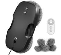 HUTT DDC5 Robot Limpiacristales, Robot Limpieza de Ventanas Electrico, Sistema de Seguridad, Navegación Inteligente, Control Remoto, para Todas Las Superficies Lisas, con 12 Trapo