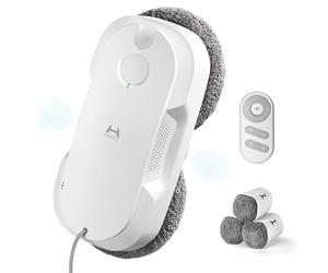 HUTT DDC56 Robot Limpiacristales, Robot Limpiador de Ventanas Automático con Control Remoto - Sistema de Pulverización Bidireccional, Navegación Inteligente y Seguridad Anticaídas