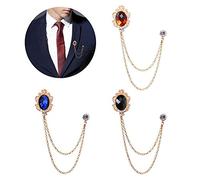 Huture 3 piezas broche para hombre, broches de metal, clips blusas accesorios para bufanda, clips vintage de cristal, insignia de joyería de moda corpiño para señoras, diamante rojo-negro