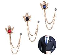 Huture - Lote de 3 broches para hombre, clip de metal, broches, clip para bufanda, agujas, clips vintage de cristal, insignia de joyas, fantasía y corpiño para mujer, diamante