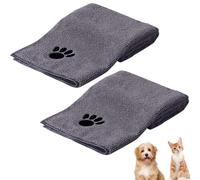 HUTVD Toallas de Secado Rápido para Perros 50 x 100 cm, 2 Piezas de Toallas para Perros y Gatos en Super Microfibra, Suave, Confortable y Absorbente, Gris