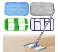 Huucozn 4 PCS Mopa de Microfibra Compatible con Swiffer Sweeper, Recambio Compatible con Swiffer Mopa Húmedo y Seco, Lavable Repuesto paraMopa Fregona para Suelo de Madera, Cerámica y Vinilo- 29x15cm