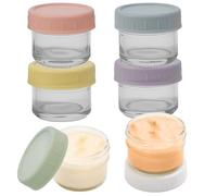 Huucozn 6 PCS Recipientes Cristal Hermeticos Pequeños 50 ml, Tarros de Cristal Herméticos para Meal Prep, Comida y Ensaladas, Tarros de Cristal con Tapa Pequeños para Llevar para Salsas, Aliños y Dips