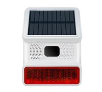 Huudngeje Alarma Estroboscópica Solar Inalámbrica, Luz con Sonido, Flash, Sirena de Alarma para Exteriores para de Alarma Wifi GSM de 433MHz para el Hogar y la Granja