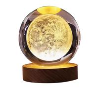 Huudngeje Regalo del Día de San Valentín Lámpara de Bola de Cristal Galaxy Lámpara de Luna de Planeta 3D Luz de Noche LED USB,B