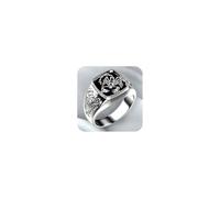 HUUGVBCO Anillo de escorpión, joyería de moda, vintage, plateado, exquisito, personalizado, diseño de escorpión, resina, negro, talla 7-13, para mujeres y hombres, 8