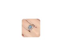 HUUGVBCO Anillo turquesa de moda vintage de plata a la moda calado geométrico hebilla de cinturón azul turquesa anillo talla 6-10 para mujer, 6
