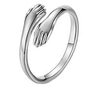 HUUGVBCO Fahion Jewelry - Anillo de compromiso de aniversario (plata)