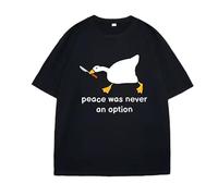 huUKH7HGT Peace Was Never An Option T Shirt Men Murder Duck T-Shirt Black S