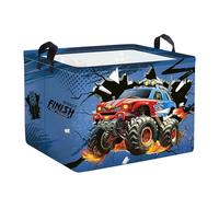 HUUMONSS Grande 3D Cesta Ropa Sucia Bebe Coche Carrera para Chico Plegable Cestos Almacenaje Ropa Juguetes para Habitación Infantil Dormitorio, Azul, 36L