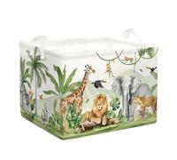 HUUMONSS Grande Cesta Ropa Sucia Bebe Animales Safari para Chico Chica Jirafa León Plegable Cestos Almacenaje Ropa Juguetes para Habitación Infantil Dormitorio, Mono, 36L
