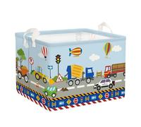 HUUMONSS Grande Cesta Ropa Sucia Bebe Vehículo Construcción para Chico Plegable Cestos Almacenaje Ropa Juguetes para Habitación Infantil Dormitorio, Buldózer, 36L