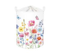 HUUMONSS Grande Cesta Ropa Sucia Flores Plegable Cestos Almacenaje Ropa Juguetes para Padres,Rosa púrpura,63L