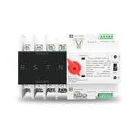 HUUOQIWY Interruptor de Transferencia automático trifásico de Doble Potencia ATS con riel DIN, selector eléctrico de alimentación ininterrumpida, 4P, 63 A, 100 A, 125 A, 1 Unidad(125A,220V)