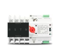HUUOQIWY Interruptores selectores de Transferencia automática de Potencia Dual, 4P, trifásicos, 4 Cables, for riel DIN, ATS e inversor, ininterrumpidos, 63 A, 100 A, 125 A, 1 Unidad(63A)