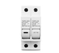 HUUOQIWY Portafusibles de CC de 10 x 38 mm for Sistemas fotovoltaicos de Alto Voltaje (1100 V) TOPV-30 (Protector de Sistema fotovoltaico, GpV, 1 Unidad, 2 Unidades)(2P Without LED)