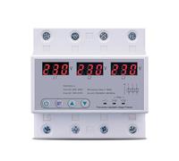 HUUOQIWY Protector de sobretensión y subtensión Ajustable trifásico, Dispositivo de recuperación automática trifásica, reinicio, 63 A, 380 V, 1 Unidad