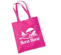 huuraa acquirente Bora Bora French-Polynesia Borsa regalo in juta fucsia 10 litri cotone Bora Bora French-Polynesia Attenzione