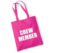 huuraa acquirente Crew Member Schriftzug Borsa regalo in juta fucsia 10 litri cotone Crew Member Schriftzug Attenzione