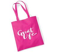 huuraa acquirente Great Life Schriftzug Borsa regalo in juta fucsia 10 litri cotone Great Life Schriftzug Attenzione