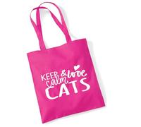 huuraa acquirente Keep calm and love Cats Borsa regalo in juta fucsia 10 litri cotone Keep calm and love Cats Attenzione