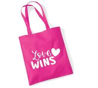 huuraa acquirente Love wins Herz Borsa regalo in juta fucsia 10 litri cotone Love wins Herz Attenzione